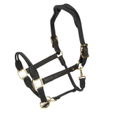 Shires Velociti Lusso Soria Control Leather Headcollar in Black